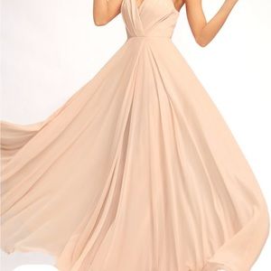 Blush pink maxi dress size large lulus brand new
